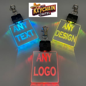 Custom design led-sleutelhanger, sleutelhanger op maat, gepersonaliseerd led-bord, bedrijfslogo, aangepaste badge