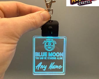 Personalised Man City Blue Moon LED Keychain / Keyring