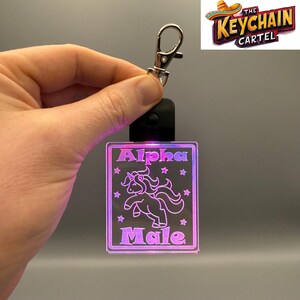 Alpha Male Unicorn LED Keychain: Funny Gag Gift