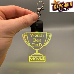 Personalised World’s Best Dad Award LED Keychain / Keyring, Father’s Day Gift, Dad Gift, Dad Birthday Gift