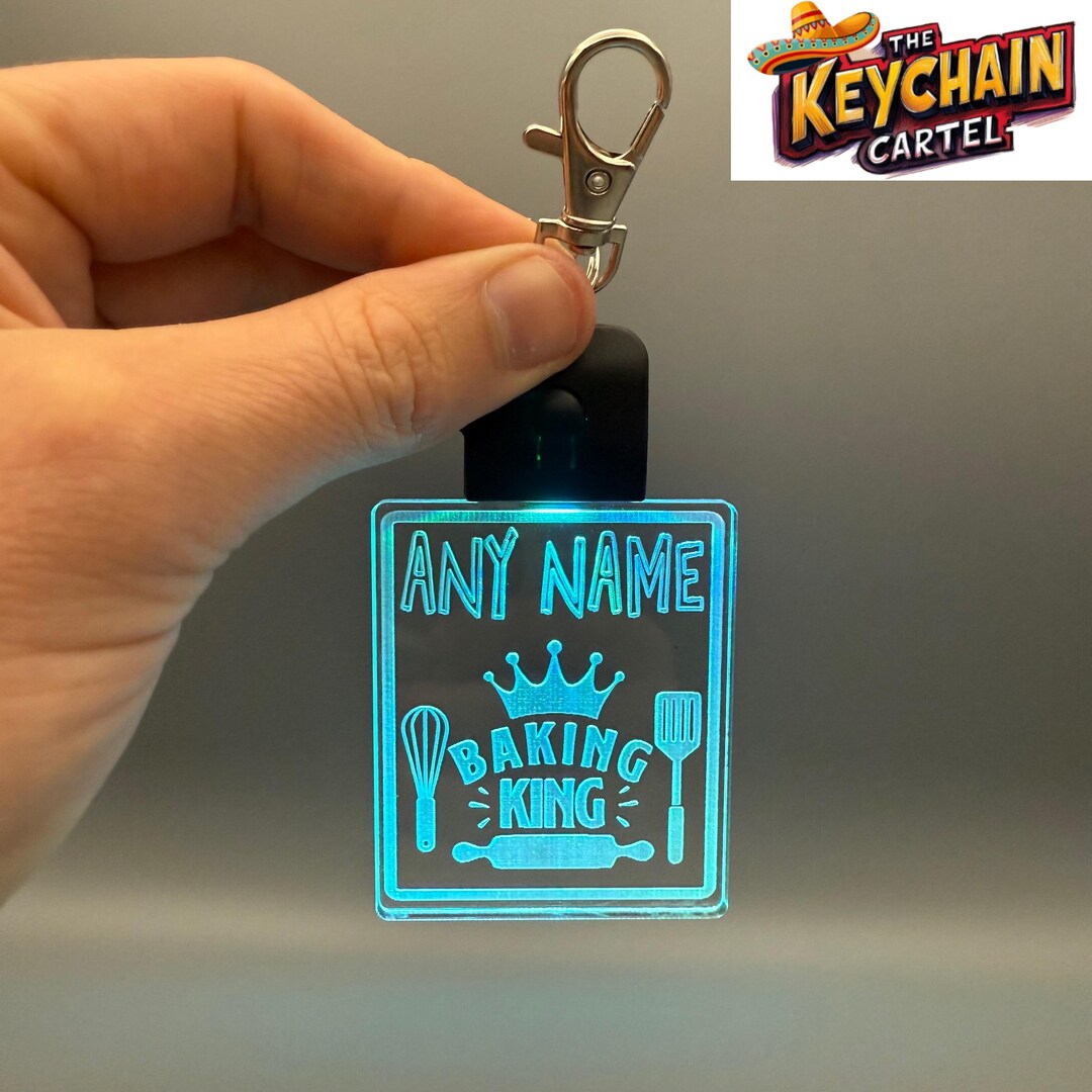 Personalized Baking King LED Keychain: Engraved Baker Gift - Etsy