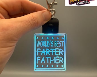 Grappig cadeau papa, led-sleutelhanger 's werelds Farter/Father