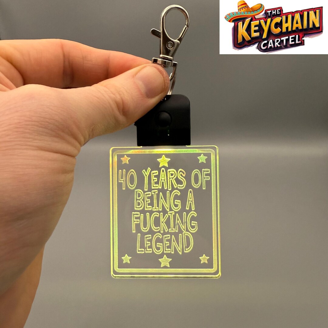 40th Birthday LED Keychain: Funny Legend Gift - Etsy