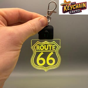 Route 66 LED Keychain: Rechargeable, Color Changing, American Pop Culture Gift