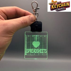 I Love Spreadsheets LED Keychain: Rechargeable Office Gift