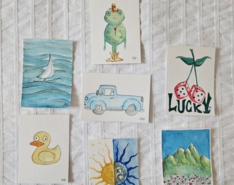 2-Pack | Handmade ACEOs | Batches 1 & 2 | Watercolor | Made by Ava Kaloz