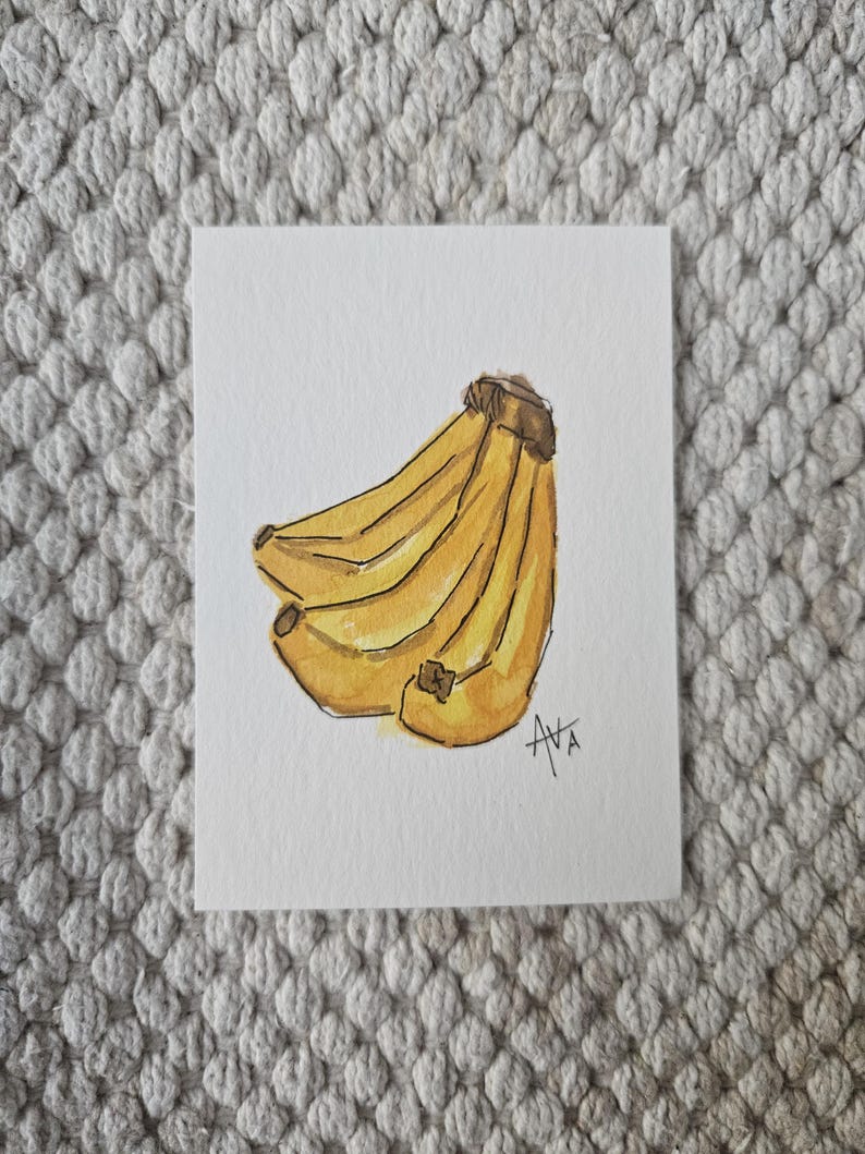 2-Pack | Handmade ACEOs | Batches 1 & 2 | Watercolor | Made by Ava Kaloz Bananas