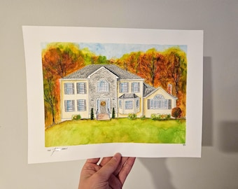 Custom Watercolor House Portrait | Made to Order | 8x10