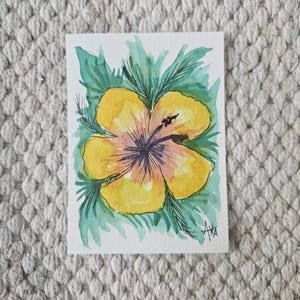 2-Pack | Handmade ACEOs | Batches 1 & 2 | Watercolor | Made by Ava Kaloz Hibiscus Flower