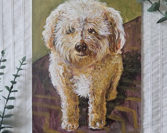 Custom Acrylic Pet Portrait | 9x12 Canvas Board | Animal Lover Gift