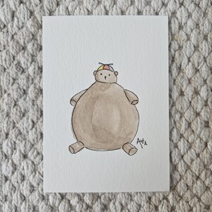 2-Pack | Handmade ACEOs | Batches 1 & 2 | Watercolor | Made by Ava Kaloz Spinny Bear