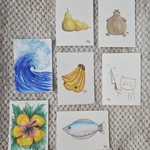 2-Pack | Handmade ACEOs | Batches 1 & 2 | Watercolor | Made by Ava Kaloz image 2