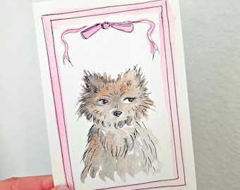 Watercolor Pet Portrait | 100% Custom | 5x7 | Cartoon-Style