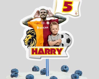 Personalized Icardi Soccer Birthday Cake Topper (Digital Download)