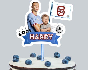 Personalized Haaland Cake Topper: Custom Soccer Birthday (PDF Download)