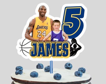 Printable Digital Kobe Bryant Cake Topper, Custom Basketball Birthday, NBA fans (PDF Download)