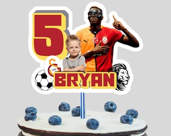 Personalized Victor Osimhen Cake Topper: Custom Soccer Birthday Decoration, Football Fan Gift (PDF Image)