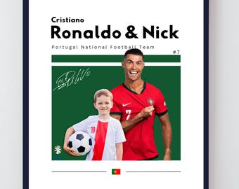 Personalized Cristiano Ronaldo Portrait Poster: Custom Soccer Gift (A3, Digital)