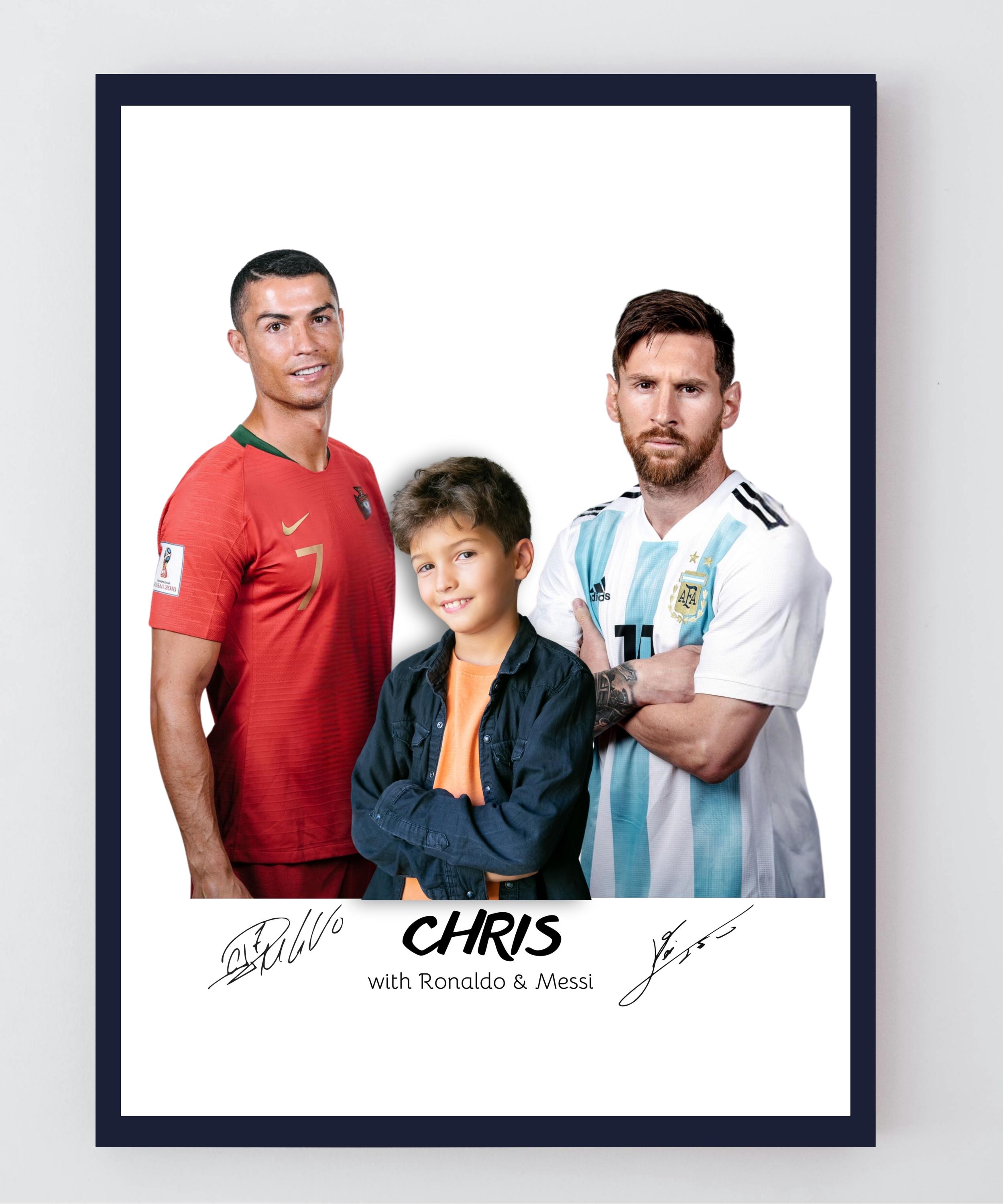 Personalized Ronaldo and Messi Poster, Custom Print, Signed Photo