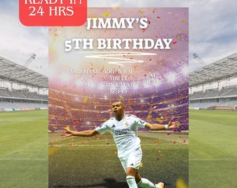 Kylian Mbappé Birthday Invitation: Custom Soccer Party, Printable (Digital Download)