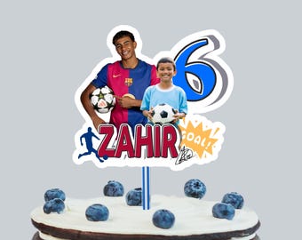 Personalized Lamine Yamal Cake Topper: Custom Soccer Birthday (PDF Image)