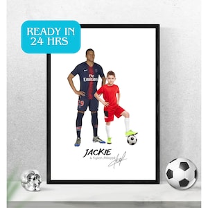 Personalized Kylian Mbappé Poster, Printable Gift, Personalized soccer gift, Digital Sheet Picture, A3 size
