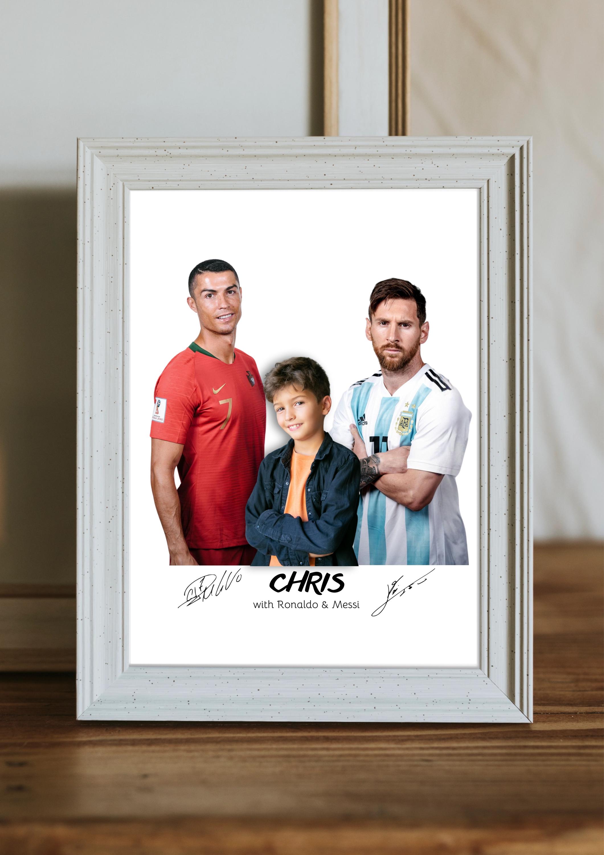 Personalized Ronaldo and Messi Poster, Custom Print, Signed Photo