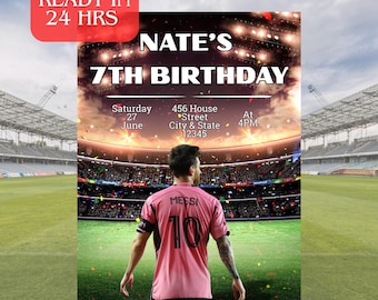 Lionel Messi Birthday Invitation: Personalized Soccer Party (Digital Download)