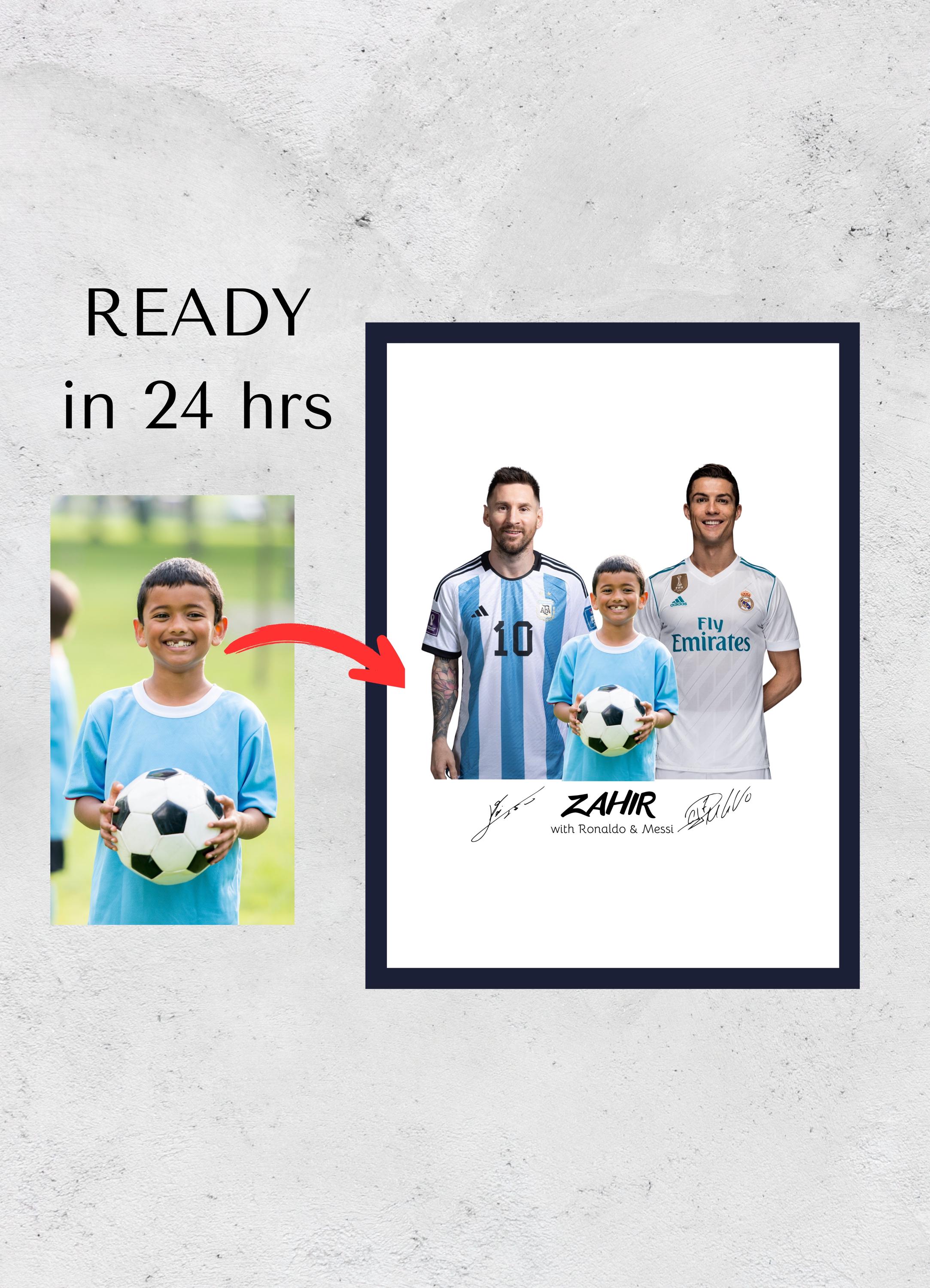 Personalized Messi and Ronaldo Poster, Custom Poster in A3 Size, Signed ...