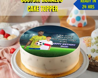 Custom Ronaldo Cake Topper, Cristiano Ronaldo fan's birthday, Digital Download | Icing Sheet