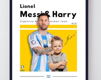 Personalized Messi Soccer Portrait: Lionel Messi Fan Gift (A3 Digital Download JPG & PDF Format)