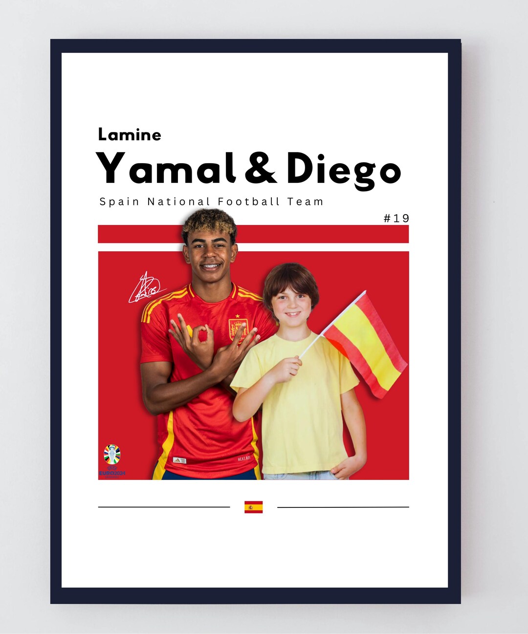 Yamal Rasmlar Personalized Lamine Yamal Soccer Poster: Custom Portrait Gift (A3 ...