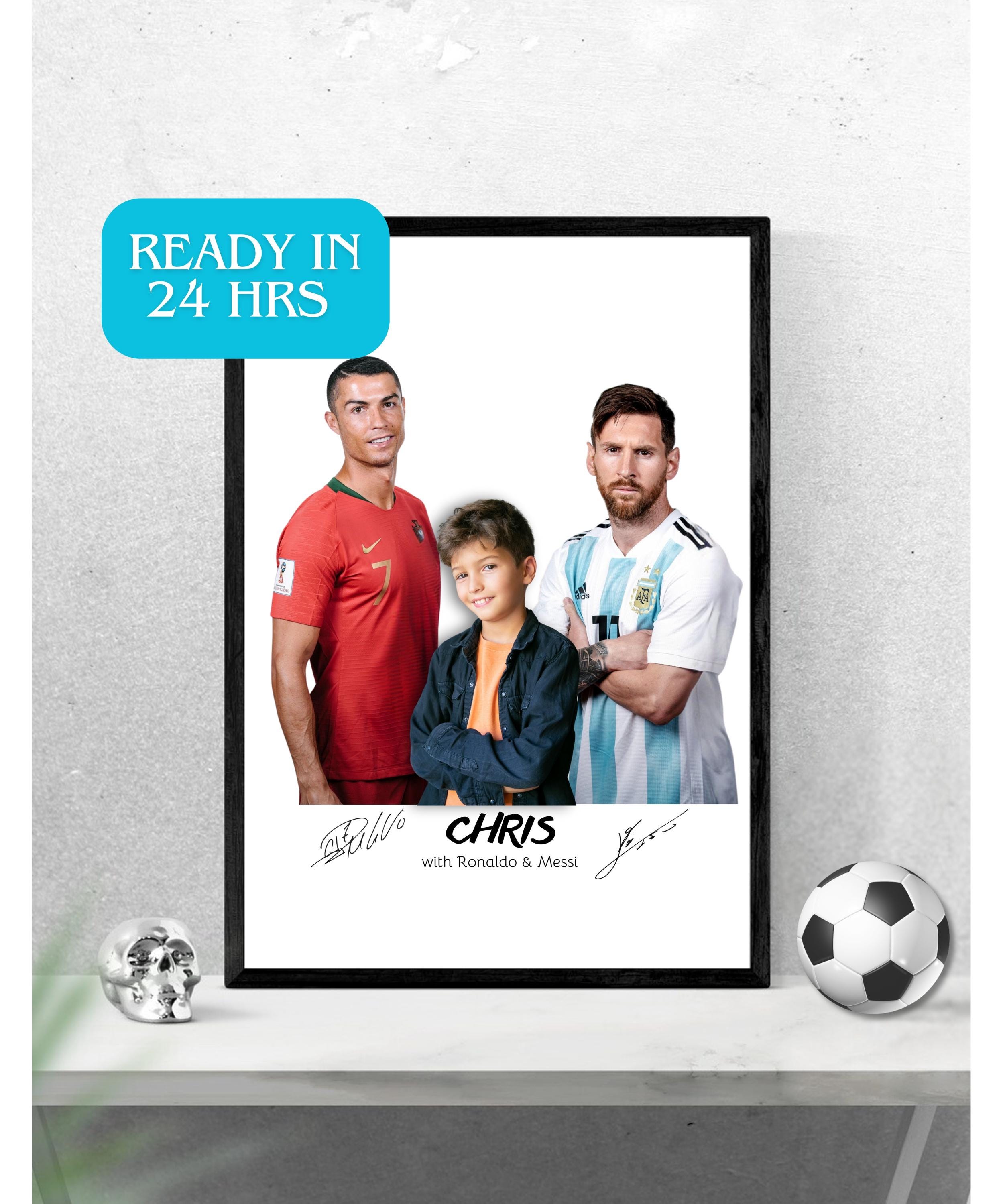 Personalized Ronaldo and Messi Poster, Custom Print, Signed Photo