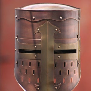 Medieval Helmet Templar Knight Crusader Helmet Steel Cross Warrior Role Play Costume Larp Halloween Gift Cosplays Gift For Him Dad Besty