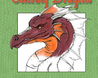 Coloring Dragons Adult Coloring Book Dragon Coloring Book by Nina Bolen PDF digital version