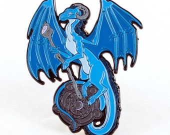 Frost Mage Dungeons and Dragons Themed Dragon Enamel Pin