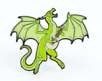 The Bard Dungeons and Dragon Themed Enamel Dragon Pin