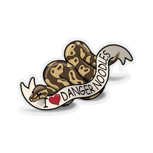 I love Dander Noodles Funny Ball Python Sticker Kiss-Cut Sticker