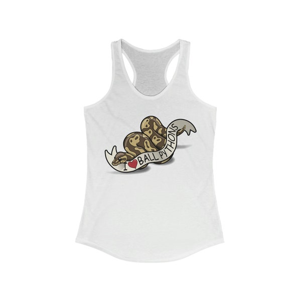 Women's Ideal Racerback Tank I Love Danger Noodles funny ball python shirt