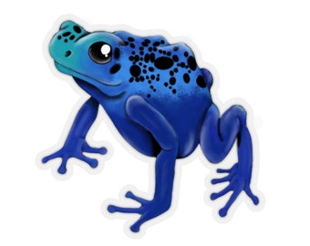 Dendrobates tinctorius azureus Blue Dart Frog Kiss-Cut Stickers