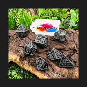 Jeu de dés Warlock, dés pour Donjons & Dragons ou autres jeux de rôle stylo et papier, jeu de dés MDN avec classe de joueur Warlock