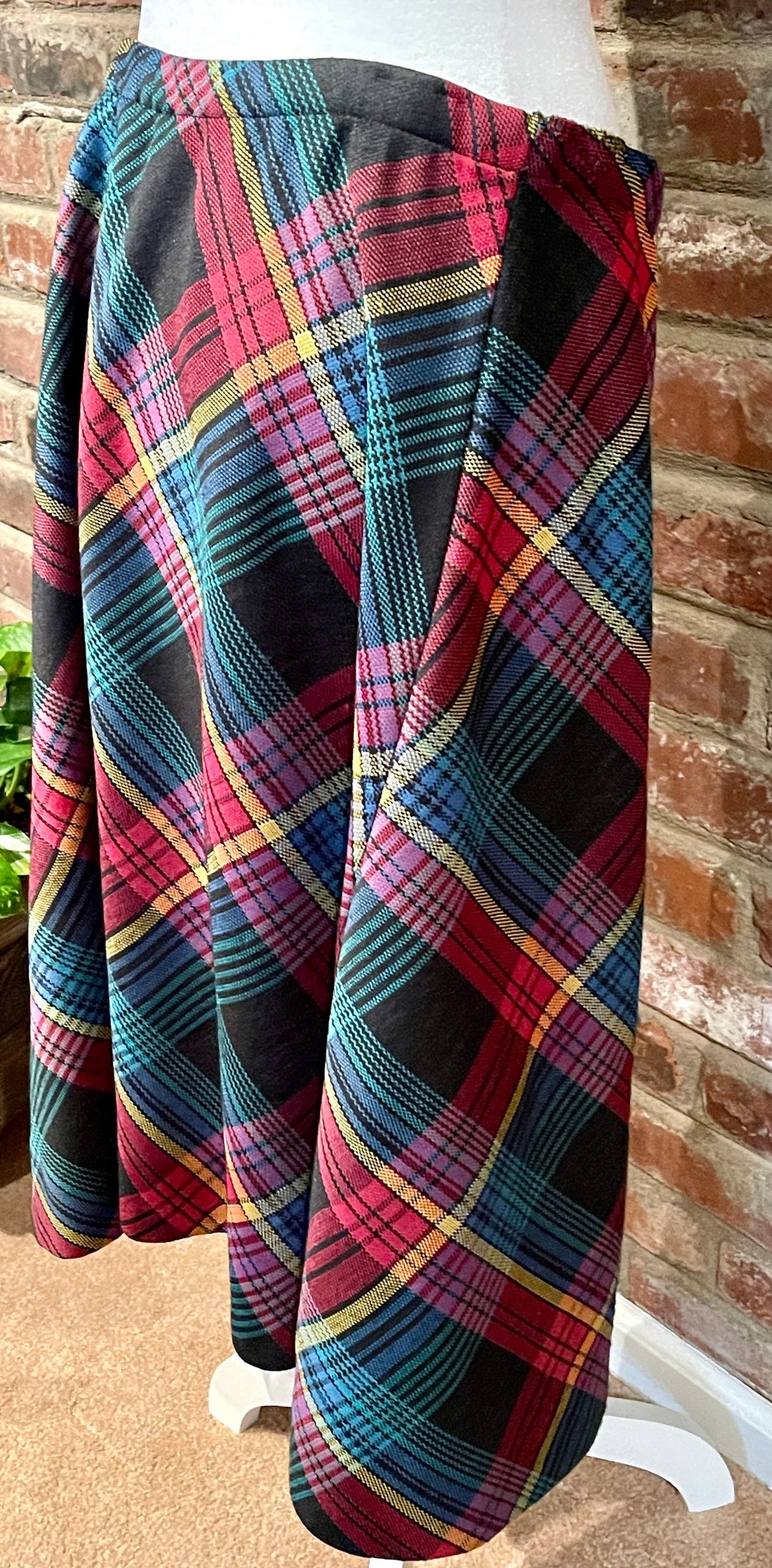 Plaid A line Skirt Etsy UK