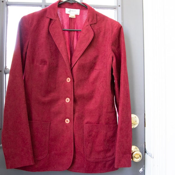 Vintage 1970's Women's Dark Red Blazer