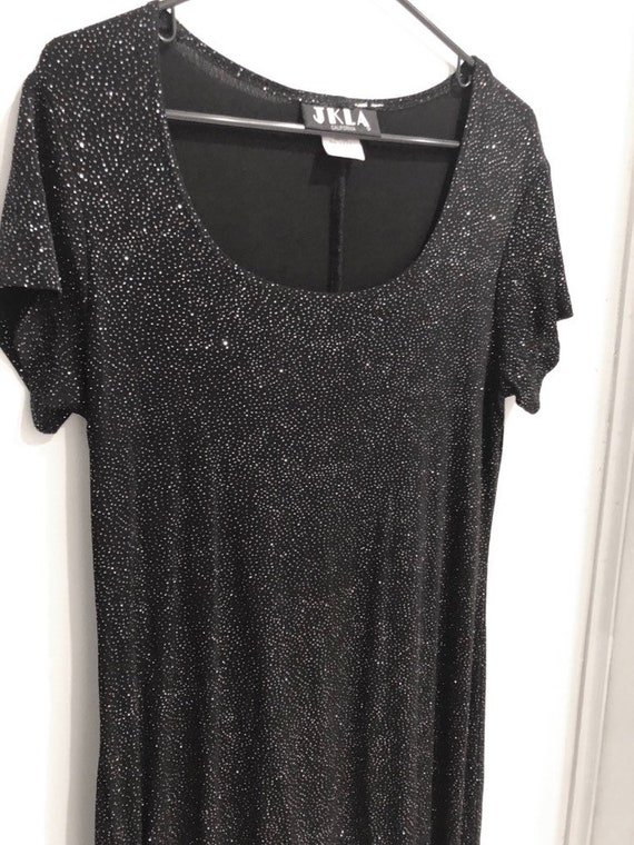 Vintage 1980's Glittery Little Black Dress - image 8