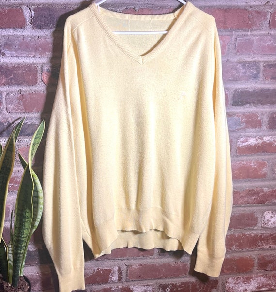 Vintage 1990’s Yellow XL Cardigan Sweater - image 1