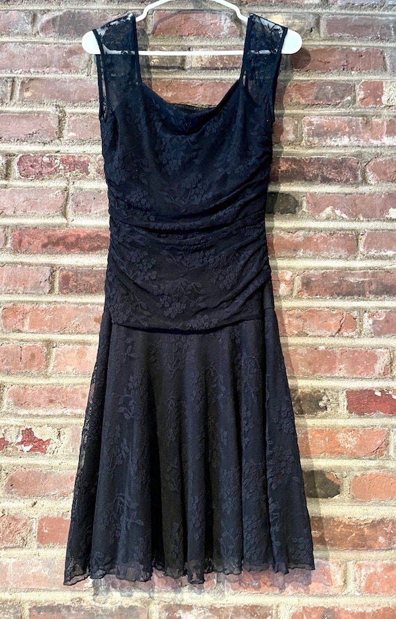 Vintage 1980’s Black Lace Dress - image 9