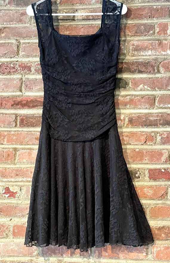 Vintage 1980’s Black Lace Dress - image 2