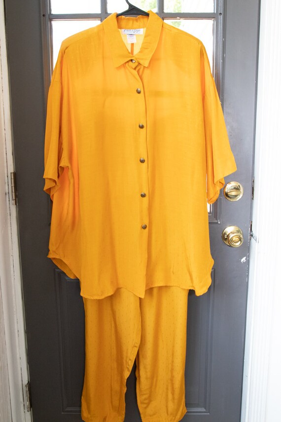 Vintage 1990's Two Piece Canary Yellow Lounge-Wear