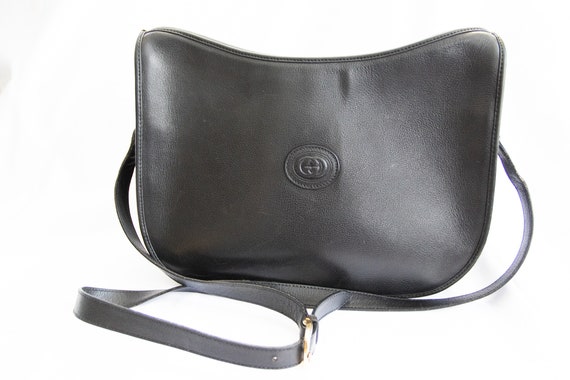 Vintage Gucci 1970's Black Shoulder Bag