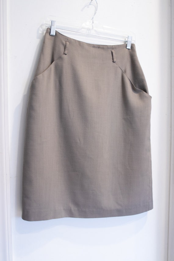 Khaki pencil skirt etsy sale